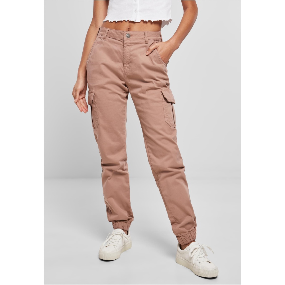 Urban Classics - High Waist Cargobroek - Roze